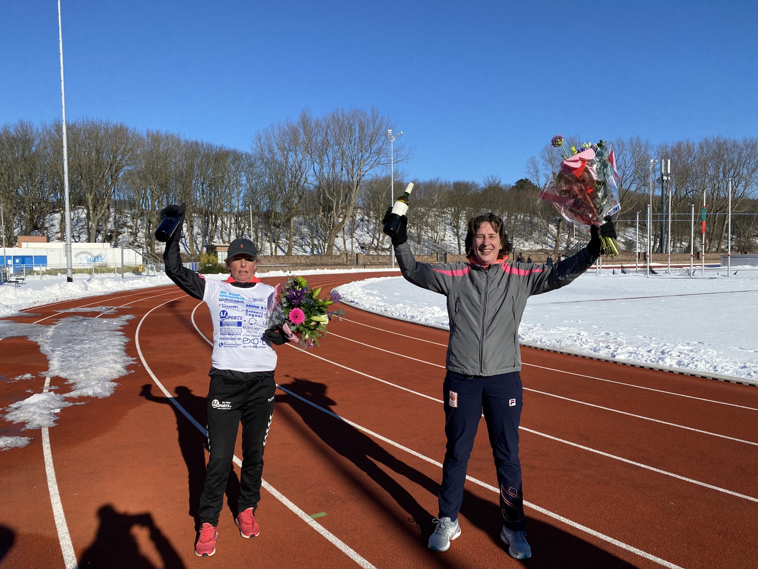 Wil Budding sponsorloop in de sneeuw!